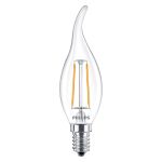 Philips Corepro LED Kerze E14 Gebogene Spitze Fadenlampe Klar 2W 250lm - 827 Extra Warmweiß | Ersatz für 25W