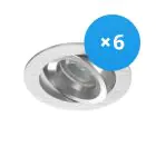 Mehrfachpackung 6x Noxion Einbau Spot Drome MR16 schwenkbar Aluminium | Ausschnitt 69mm - GU10 Sockel