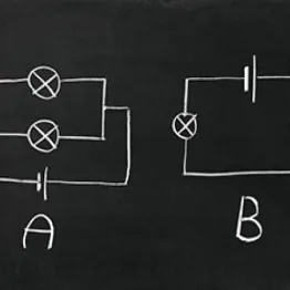 Kreidezeichnung einer Parallel- und Reihenschaltung